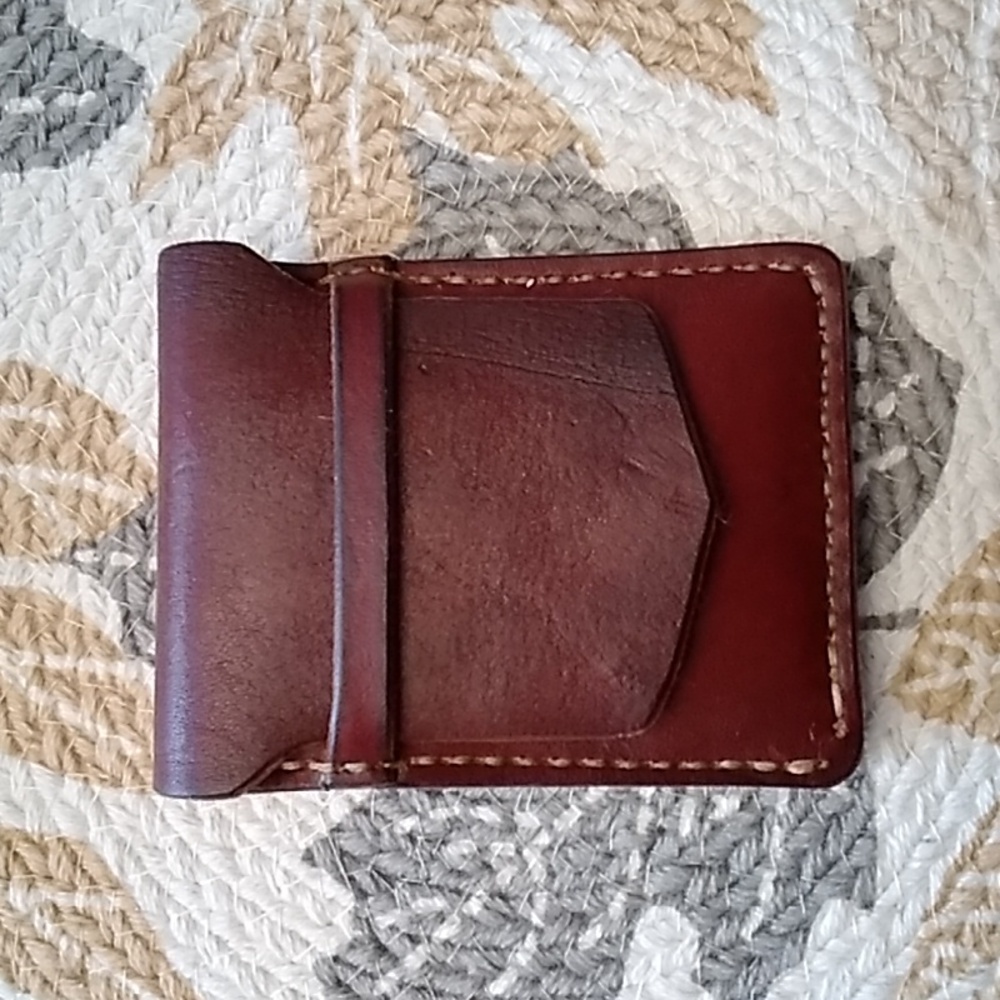 Hand made Veg Tan Leather Minimalist Wallet